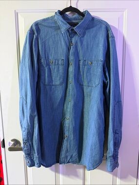 Banana Republic slim fit Classic Denim Button-Up Shirt - Light Blue
